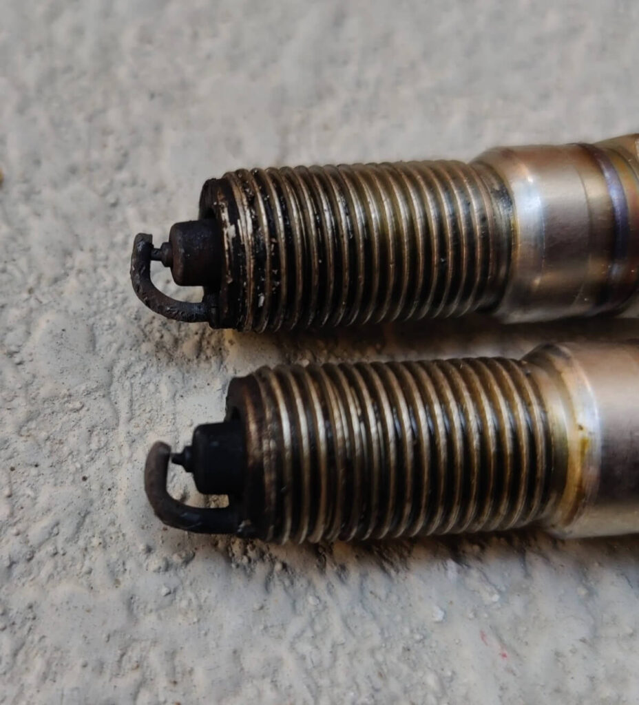 bent spark plug electrode