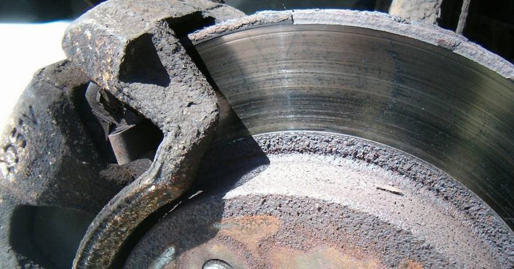 damaged brake pads