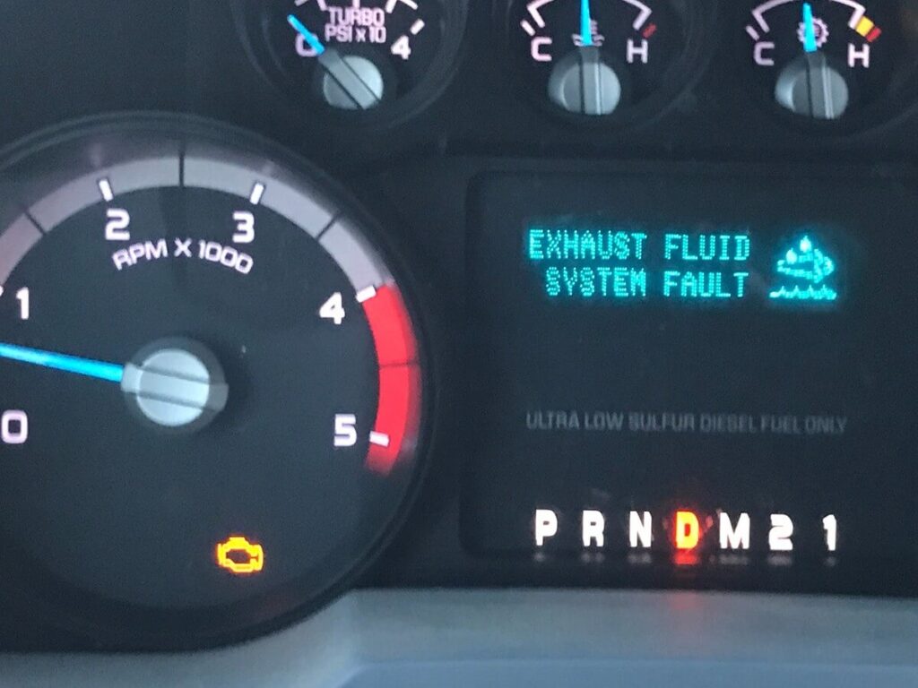 exhaust fluid system fault