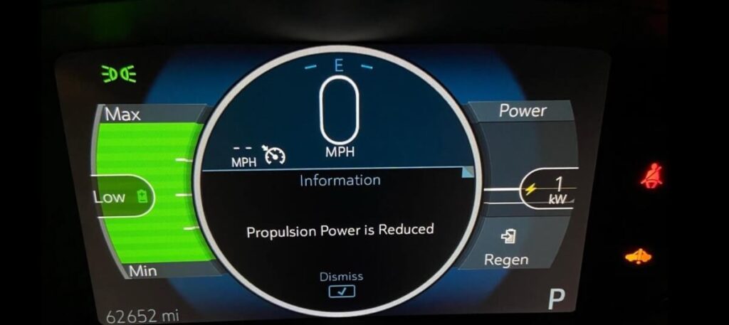 Chevy Volt Propulsion Power Is Reduced