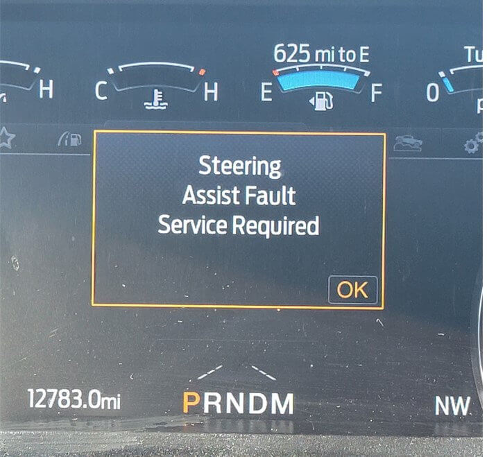 steering assist malfunction service required