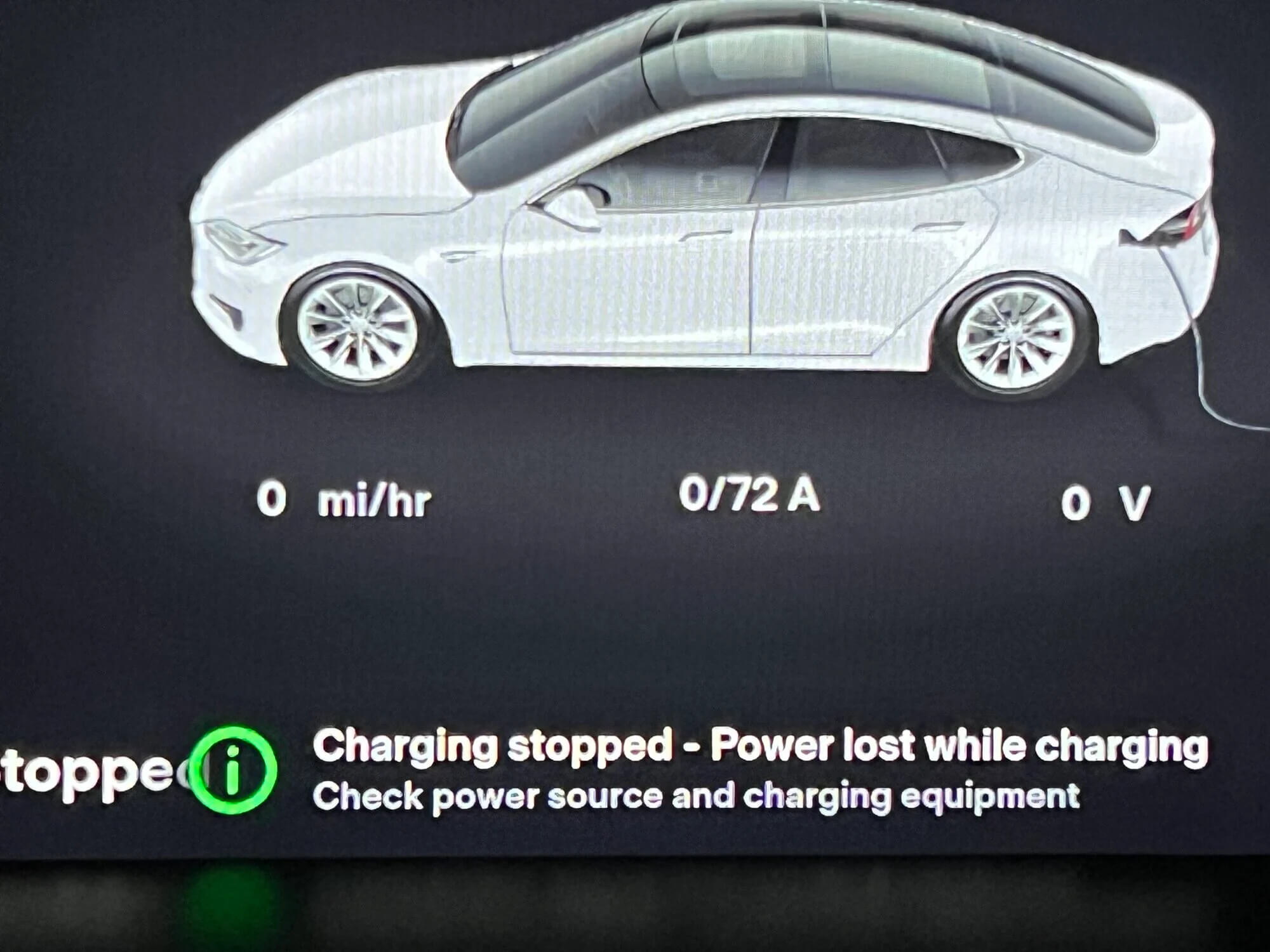 Tesla Charging Stopped