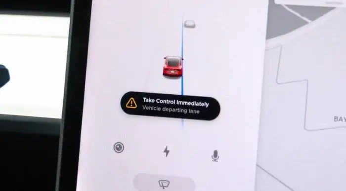 Tesla emergency lane departure avoidance