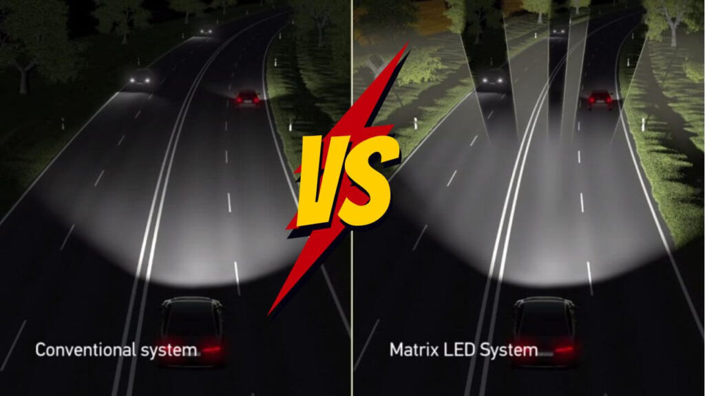 Tesla Matrix Headlights vs Old LED Headlights